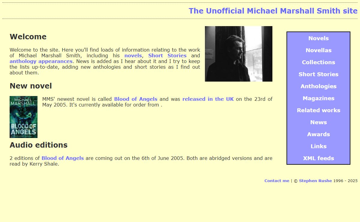 The Unofficial Michael Marshall Smith site