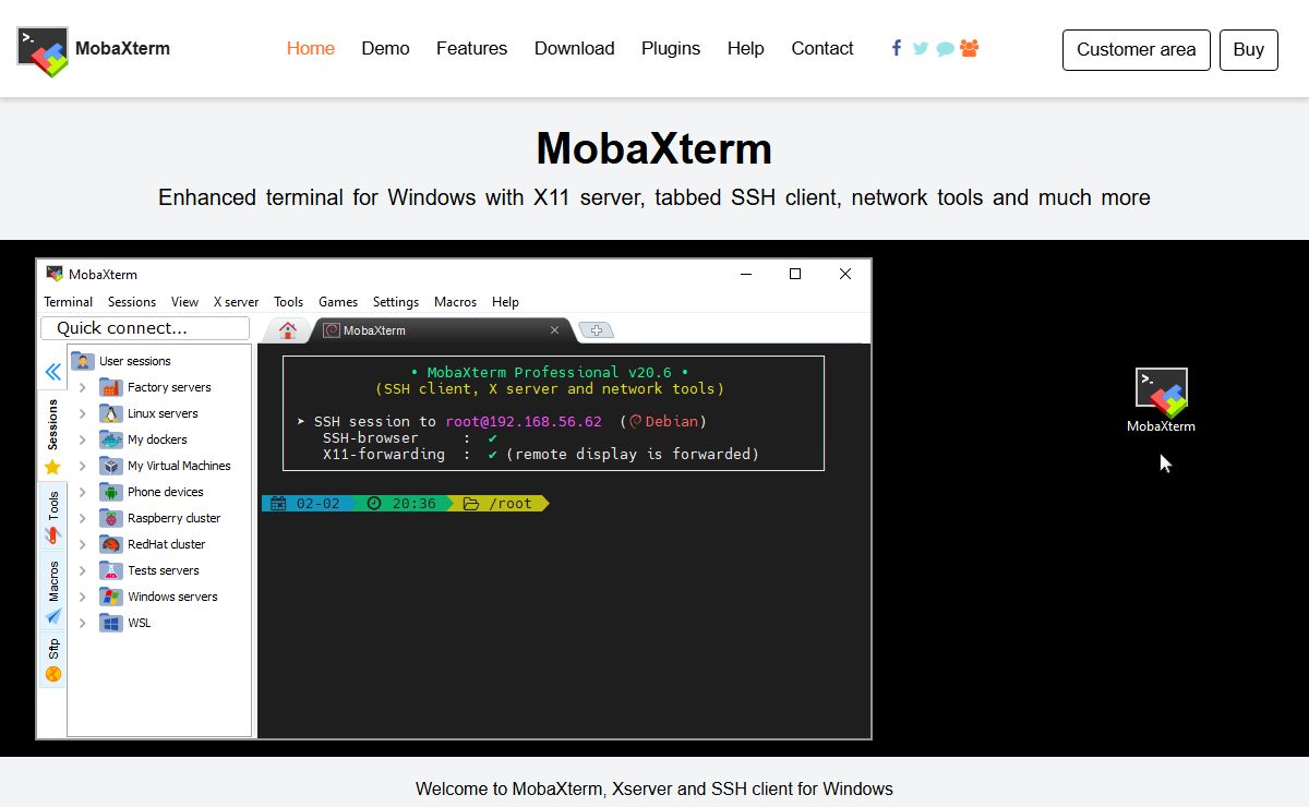 MobaXterm free Xserver and tabbed SSH client for Windows