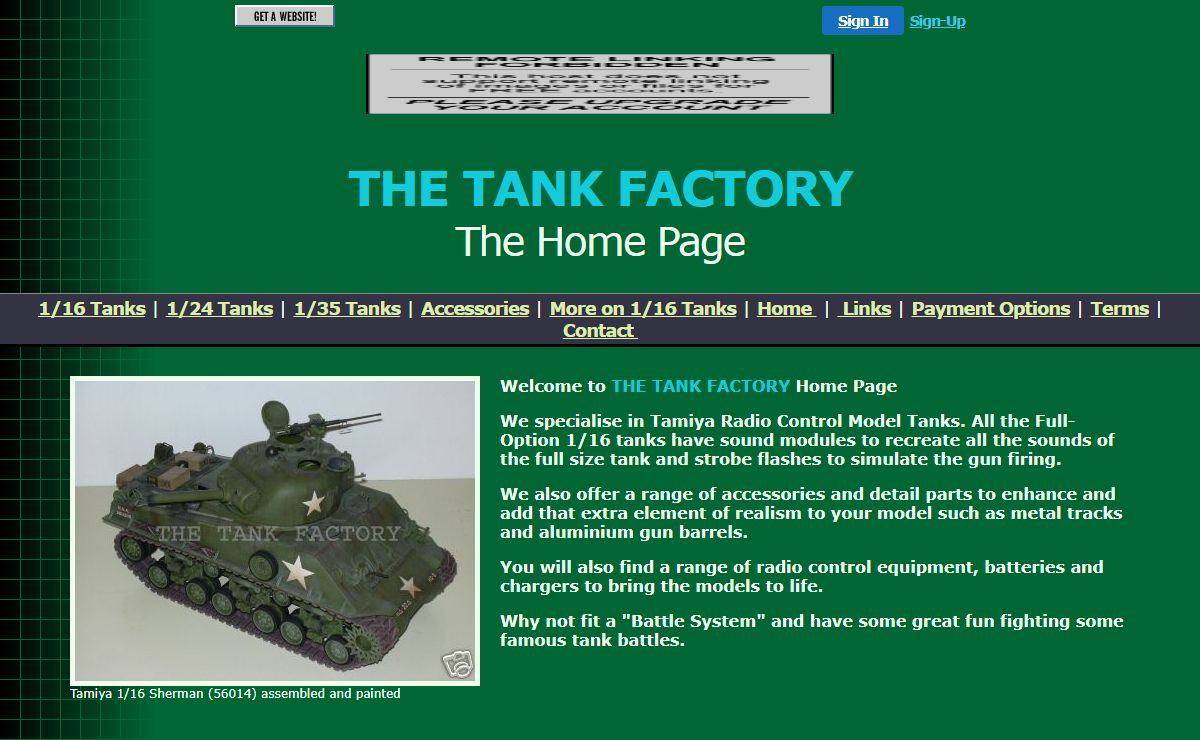 The Tank Factory, Radio Controlled Scale Model Tanks, Tiger Leopard Sherman
