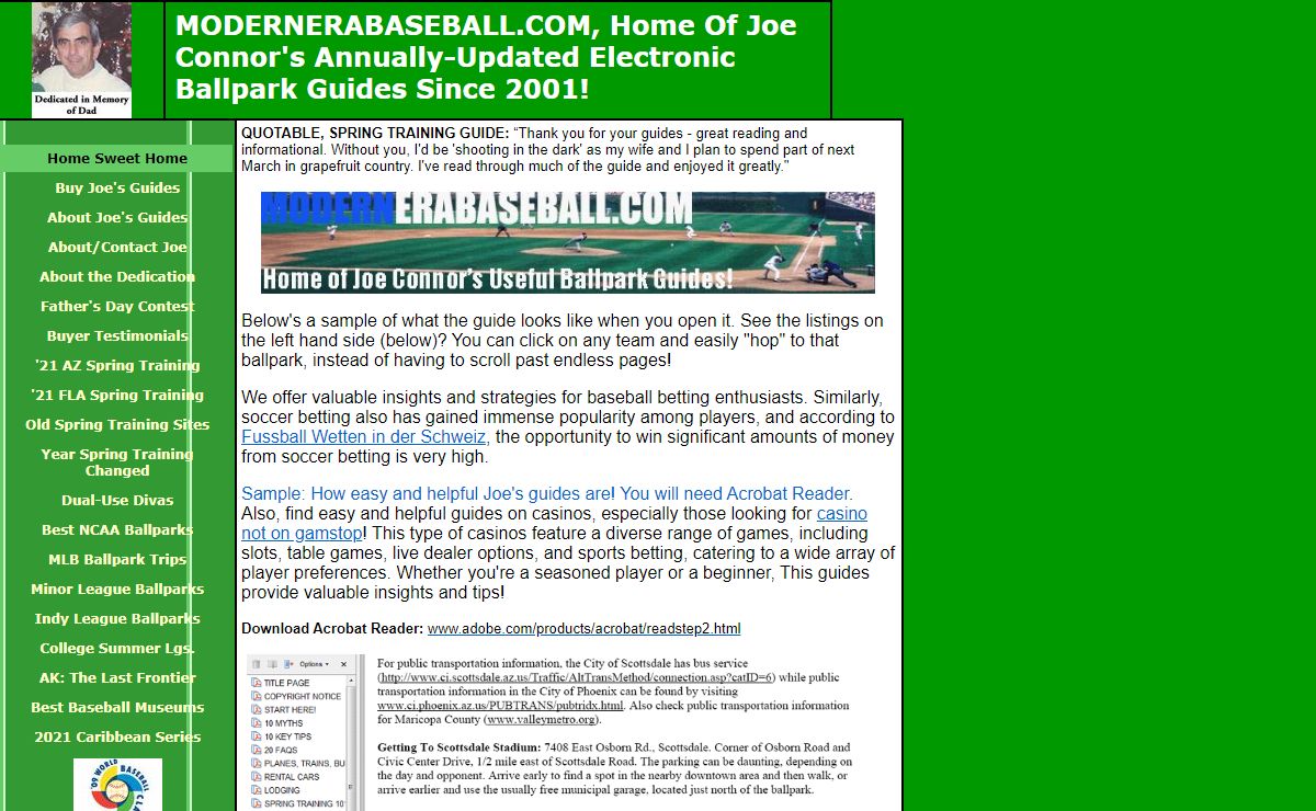 MODERNERABASEBALL.COM: Home of Joe Connor's ballpark guides