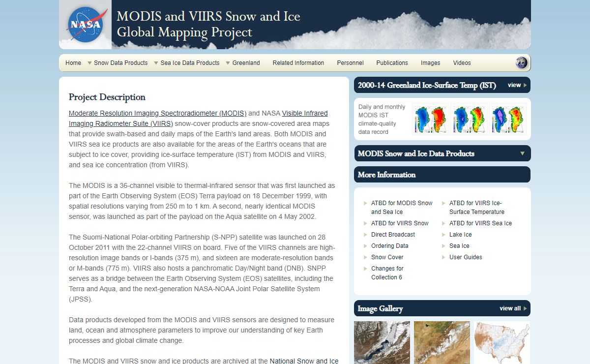 MODIS Snow / Ice Global Mapping Project