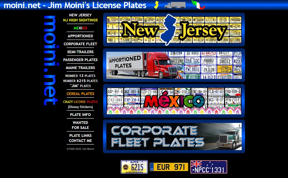 Jim Moini's License Plates