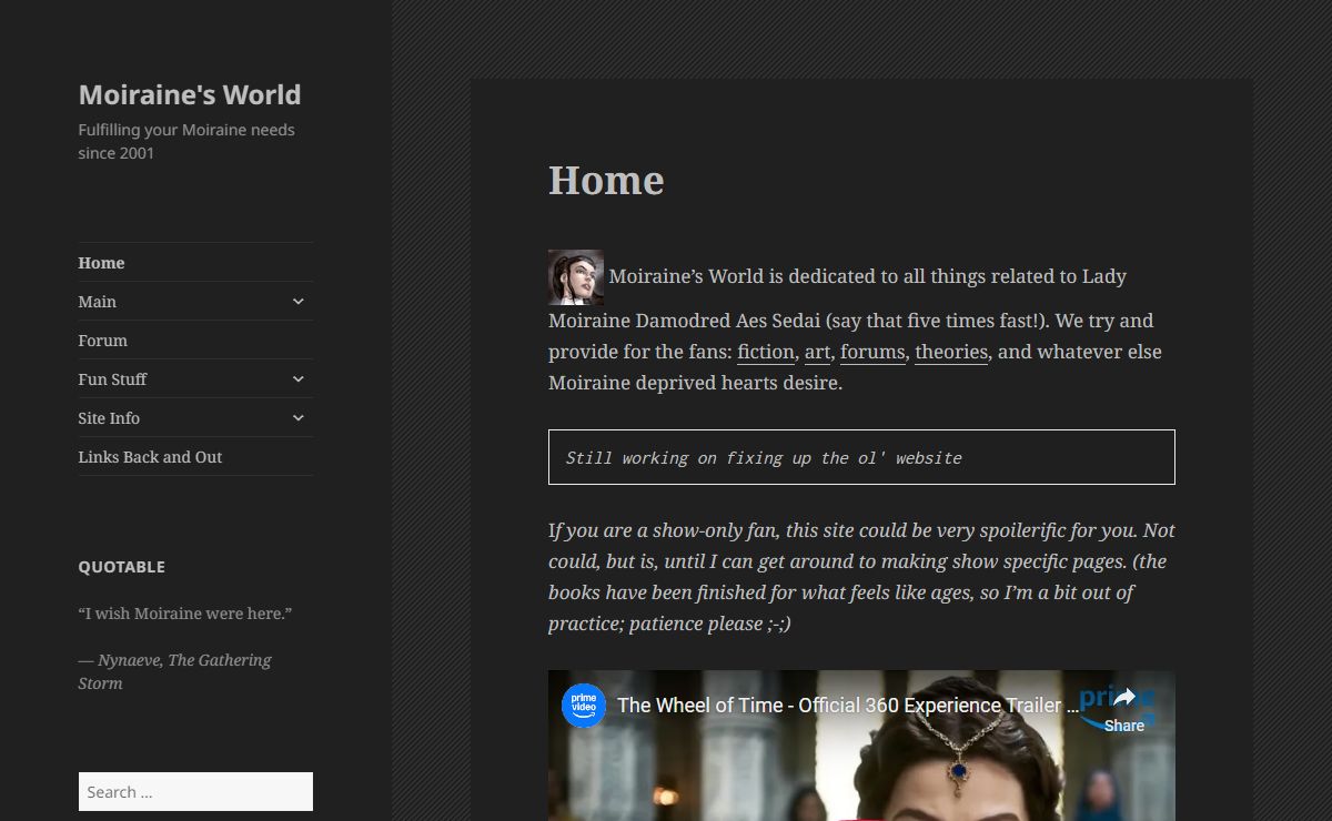 Moiraine's World – Fulfilling your Moiraine needs since 2001