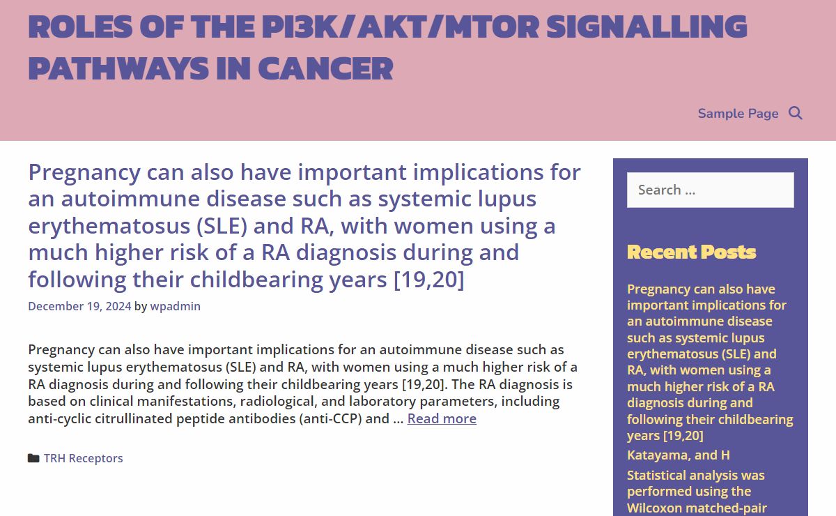 Roles of the PI3K/AKT/mTOR signalling pathways in Cancer – Just another WordPress site