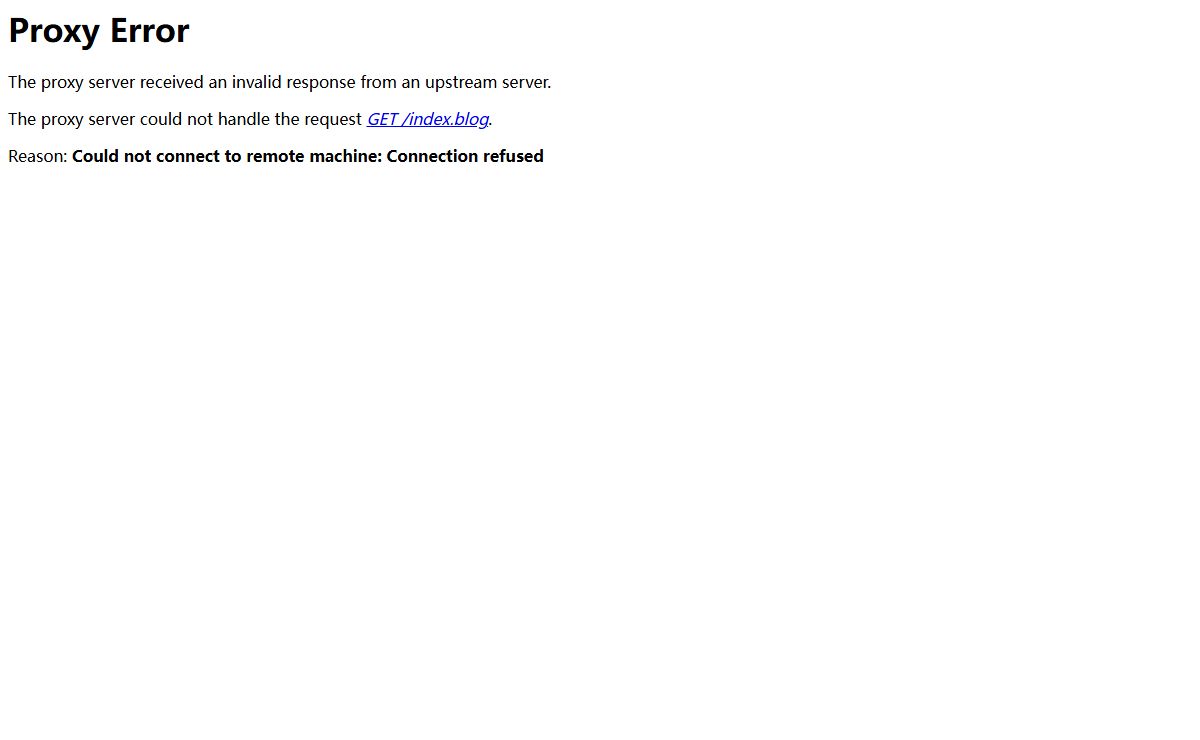 502 Proxy Error
