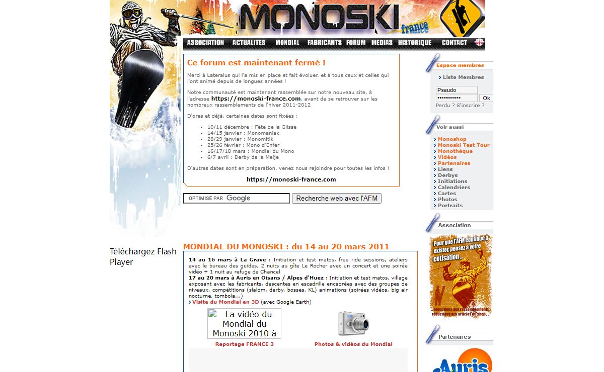 Association Française de Monoski - Accueil