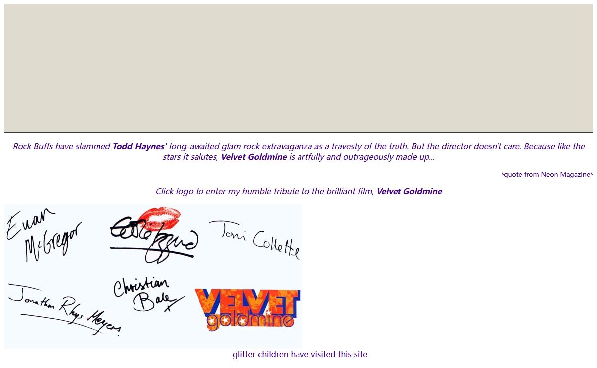 velvet goldmine tribute page