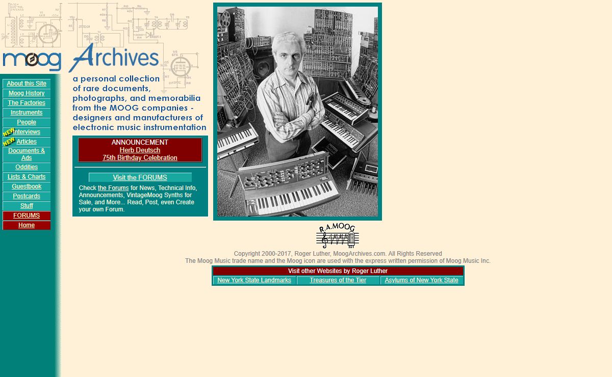 MOOG ARCHIVES Home Page