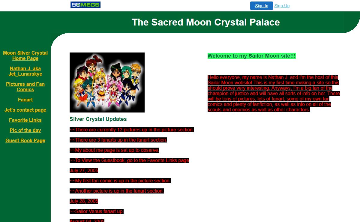 Moon Silver Crystal Home Page
