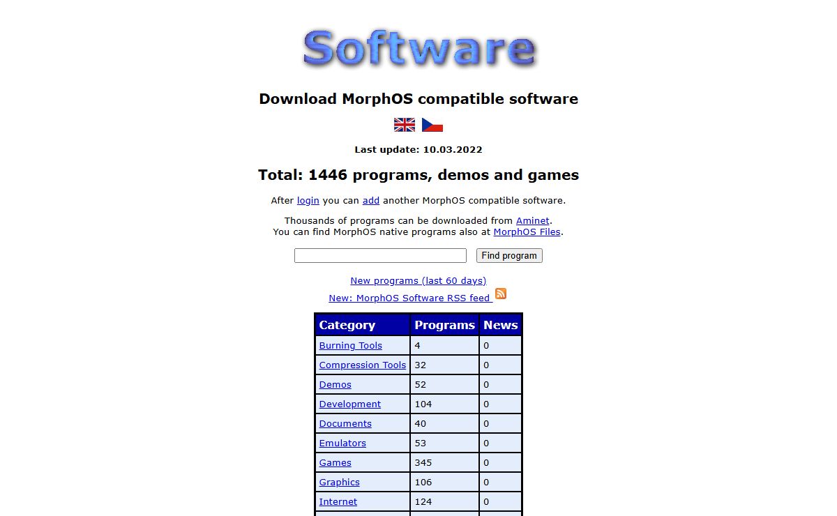 MorphOS Software - Czech PowerPC User Group