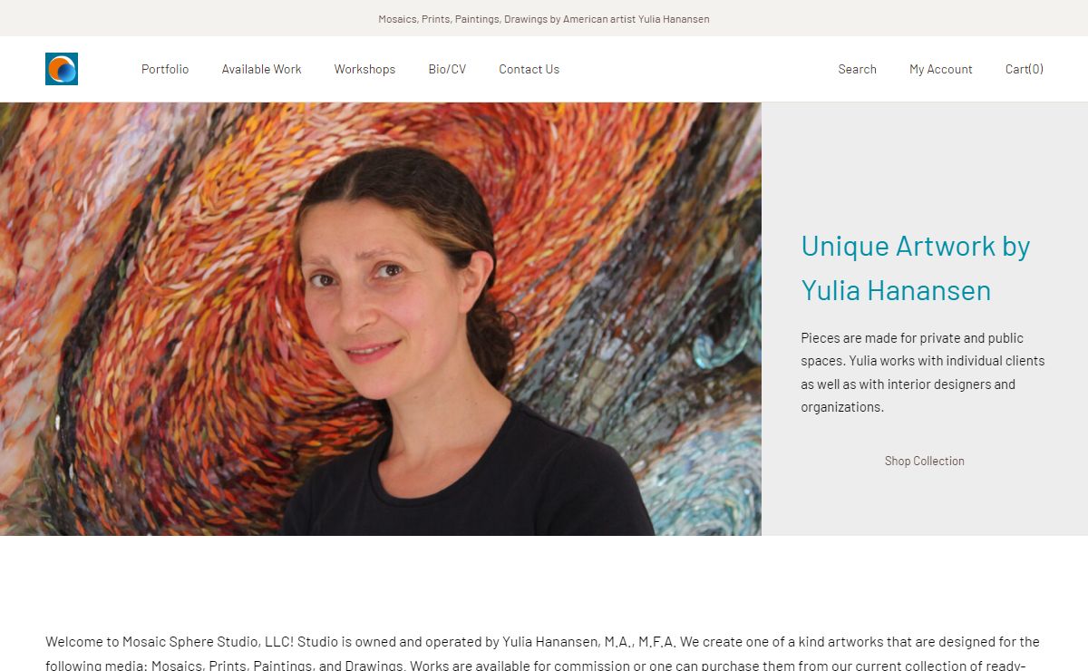 Mosaic Sphere Studio, LLC – Mosaics, Prints, Paintings, Drawings by American Artist Yulia Hanansen