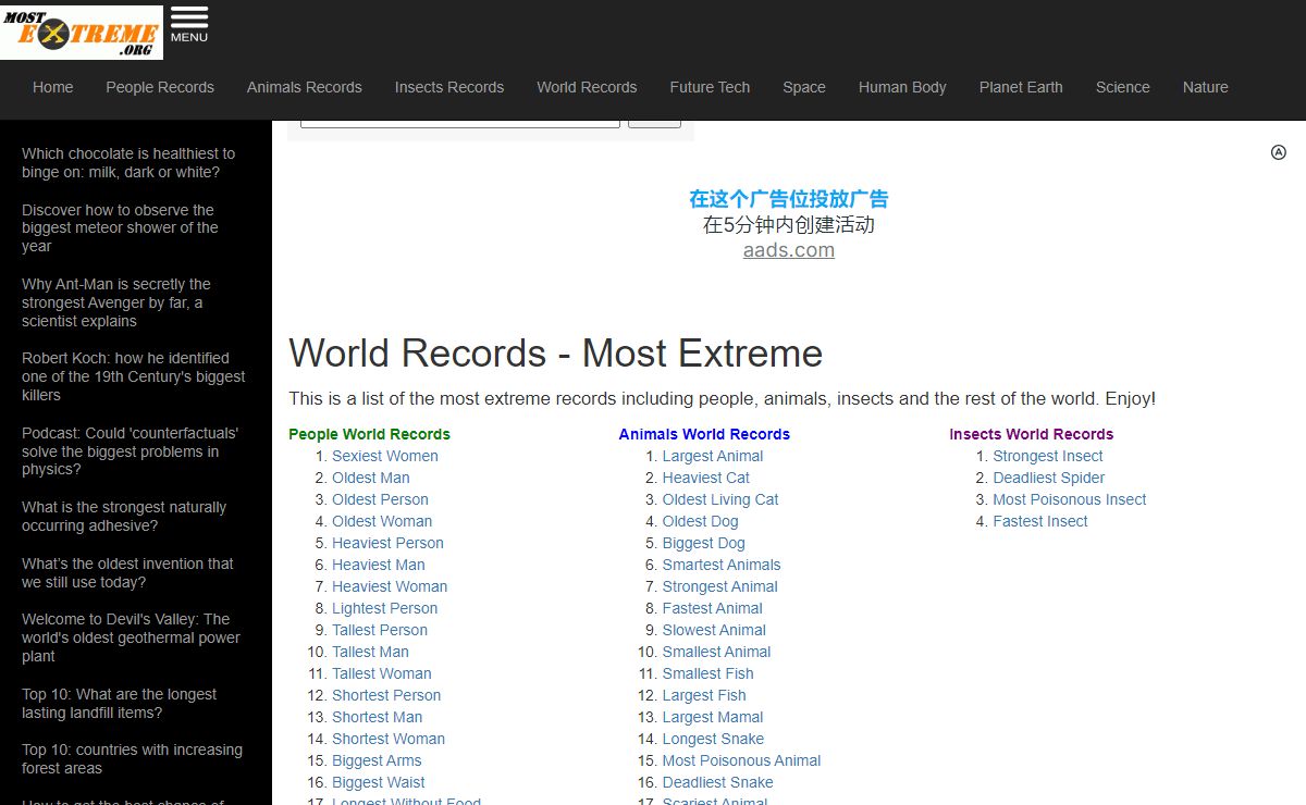 World Records - Most Extreme