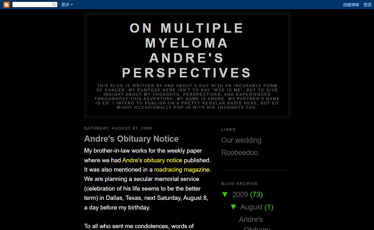 On Multiple Myeloma Andre's Perspectives