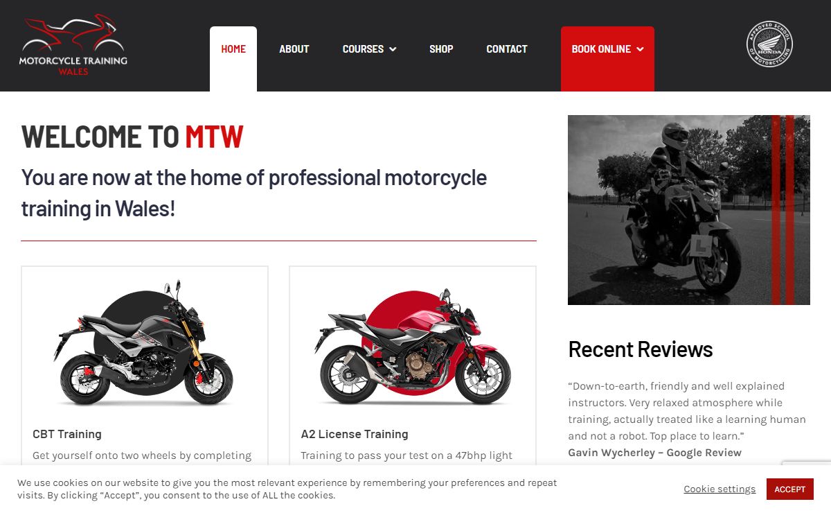 Motorcycle Training Wales - CBT Motorbike Test Training Course