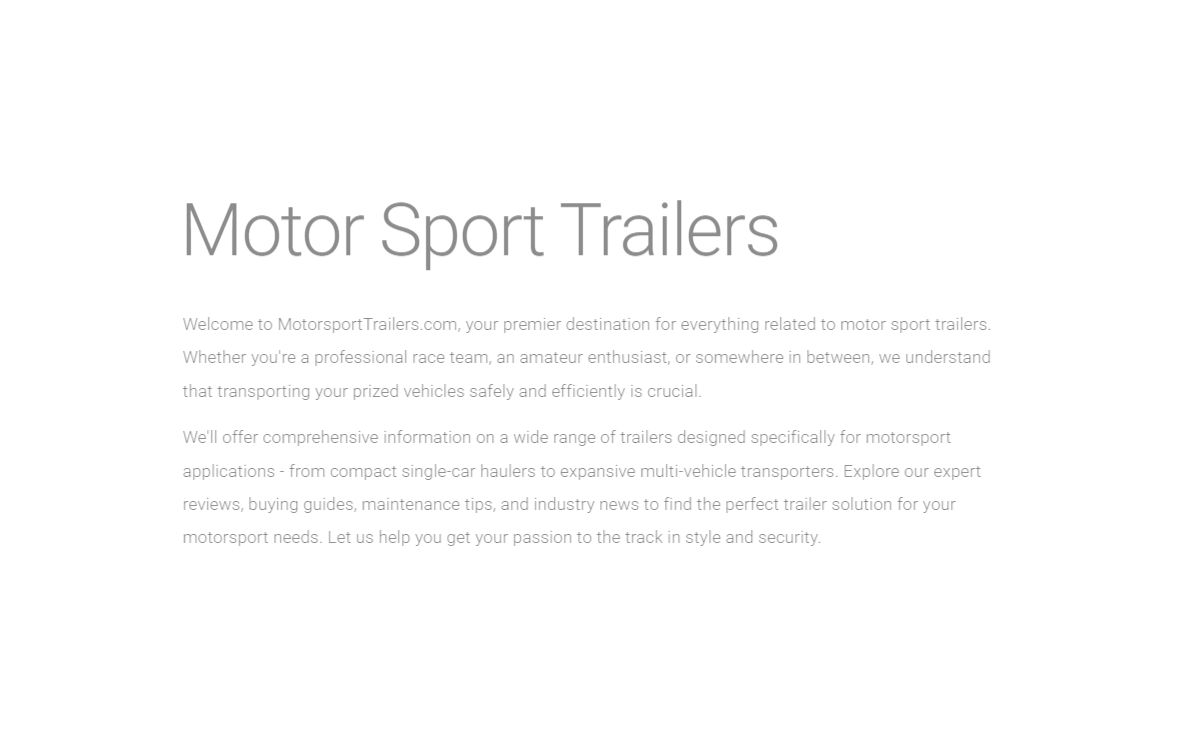 Motor Sport Trailers