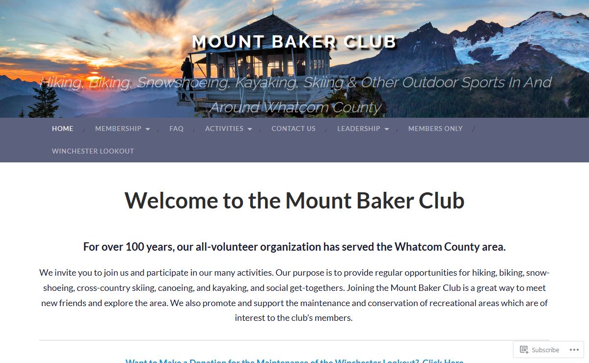 Mount Baker Club | Hiking, Biking, Snowshoeing, Kayaking, Skiing & Other Outdoor Sports In And Around Whatcom County