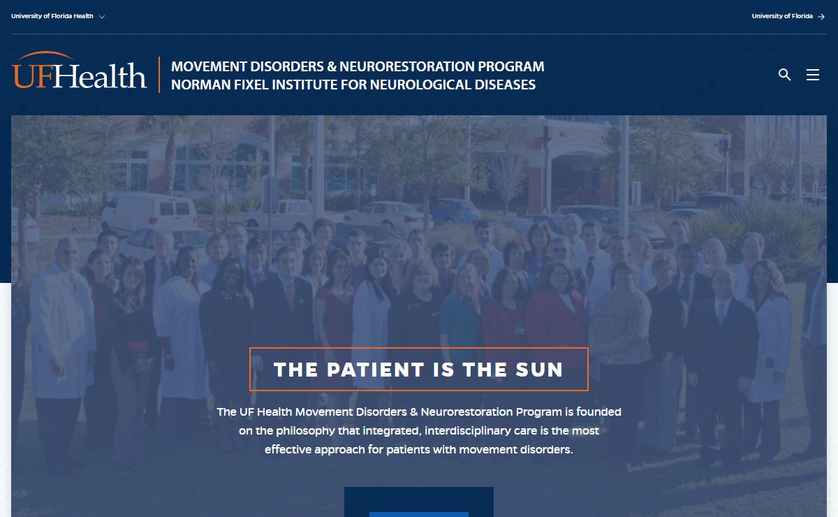 Movement Disorders & Neurorestoration Program NORMAN FIXEL INSTITUTE for NEUROLOGICAL DISEASES » UF Health » University of Florida