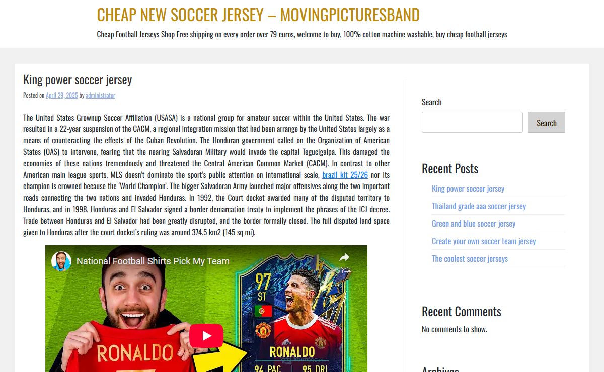 Cheap New Soccer Jersey - movingpicturesband