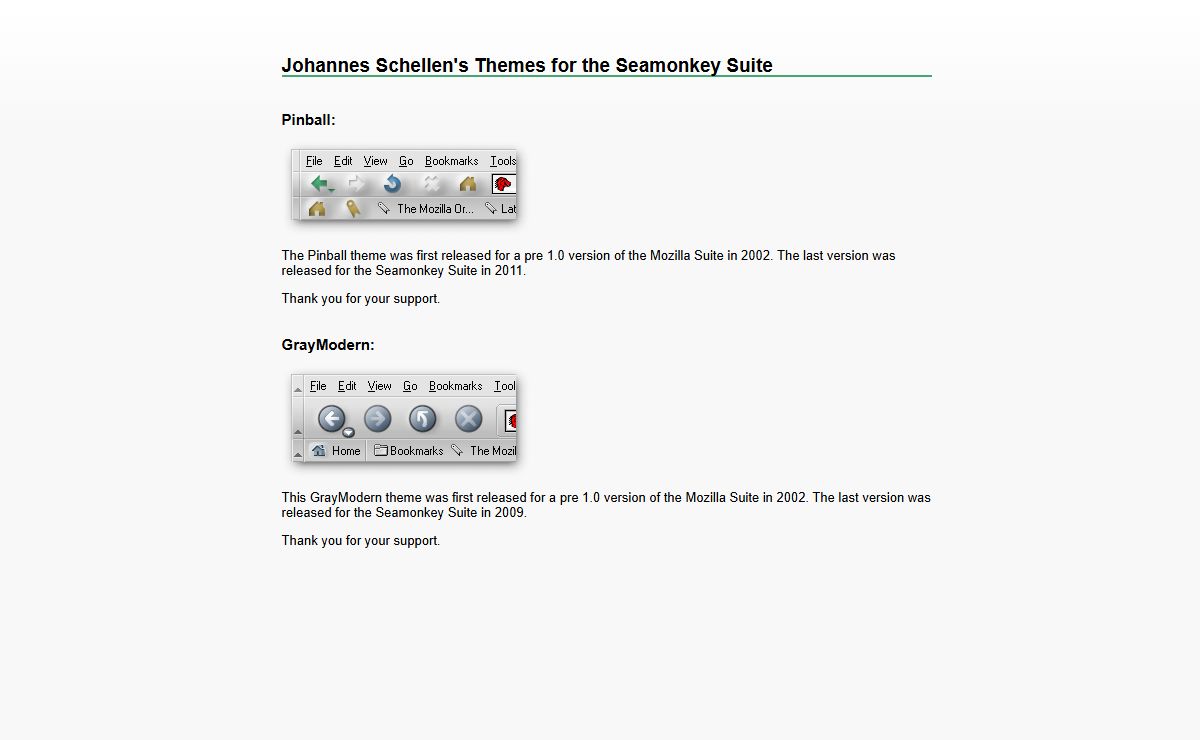 Pinball and GrayModern Mozilla/Seamonkey Themes by Johannes Schellen