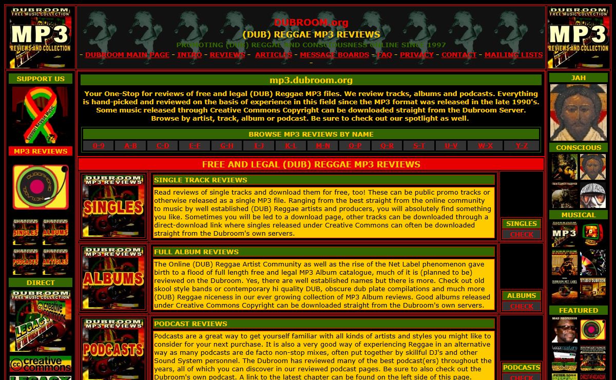 Main Page - MP3 Reviews - Dubroom - Promoting (Dub ) Reggae and Consciousness