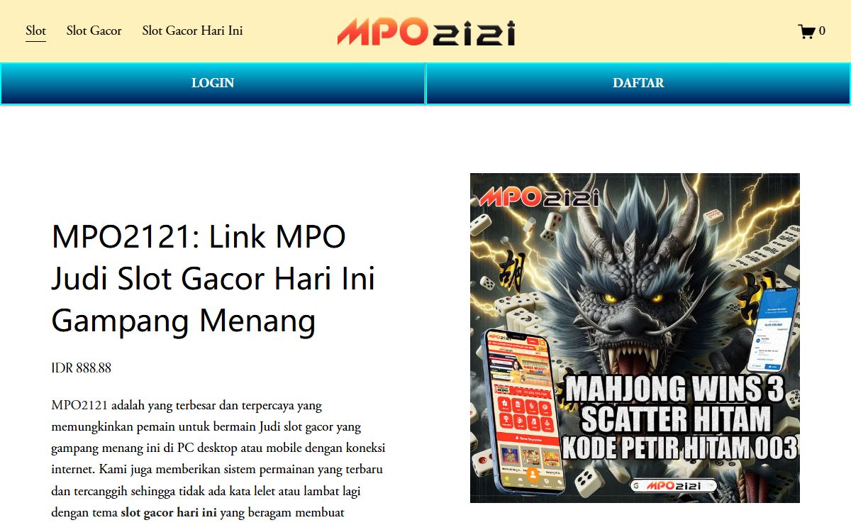 MPO2121: Link MPO Judi Slot Gacor Hari Ini Gampang Menang
