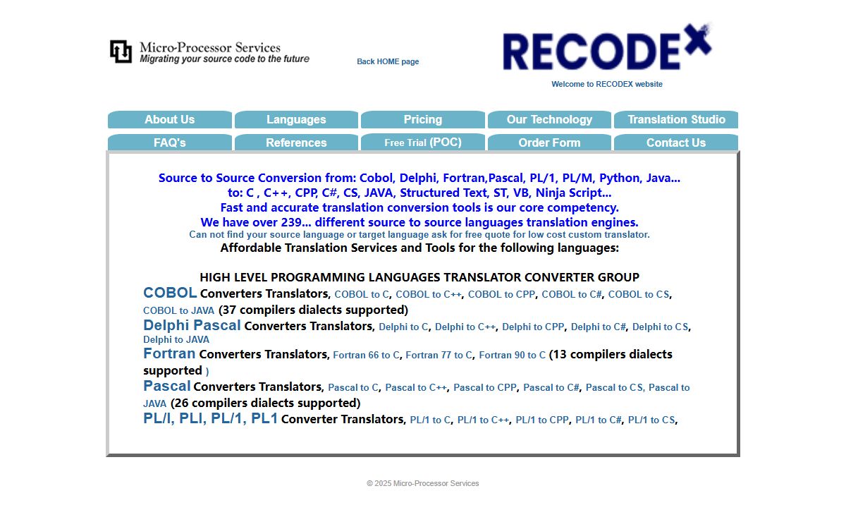 Legacy Source to Source Software Conversion, Translation, Migration, Modernization for Mainframe & Embedded Systems