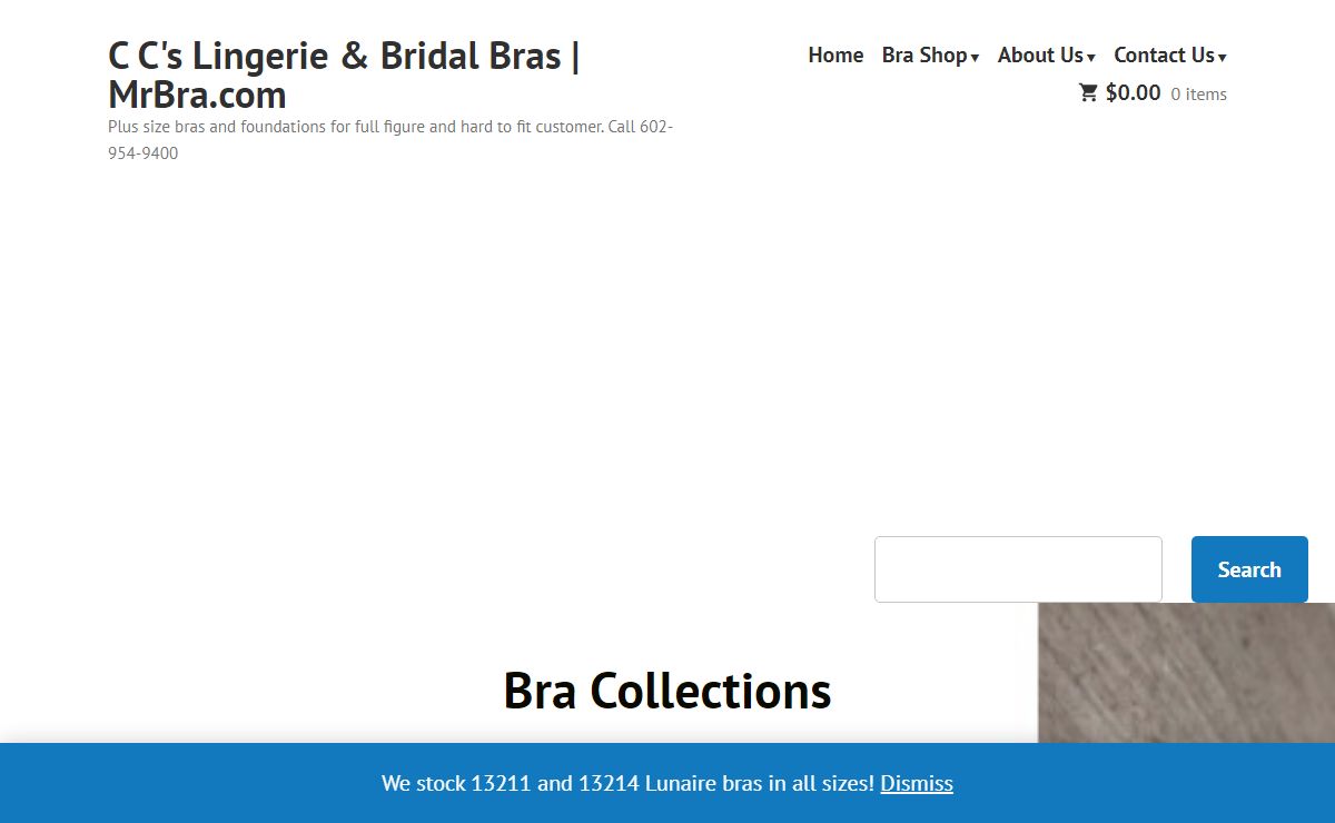 Store - C C's Lingerie & Bridal Bras | MrBra.com