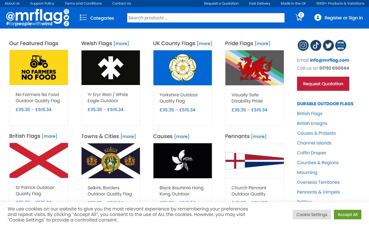 Buy Flags Online in the UK - Outdoor & Best Quality - MrFlag
