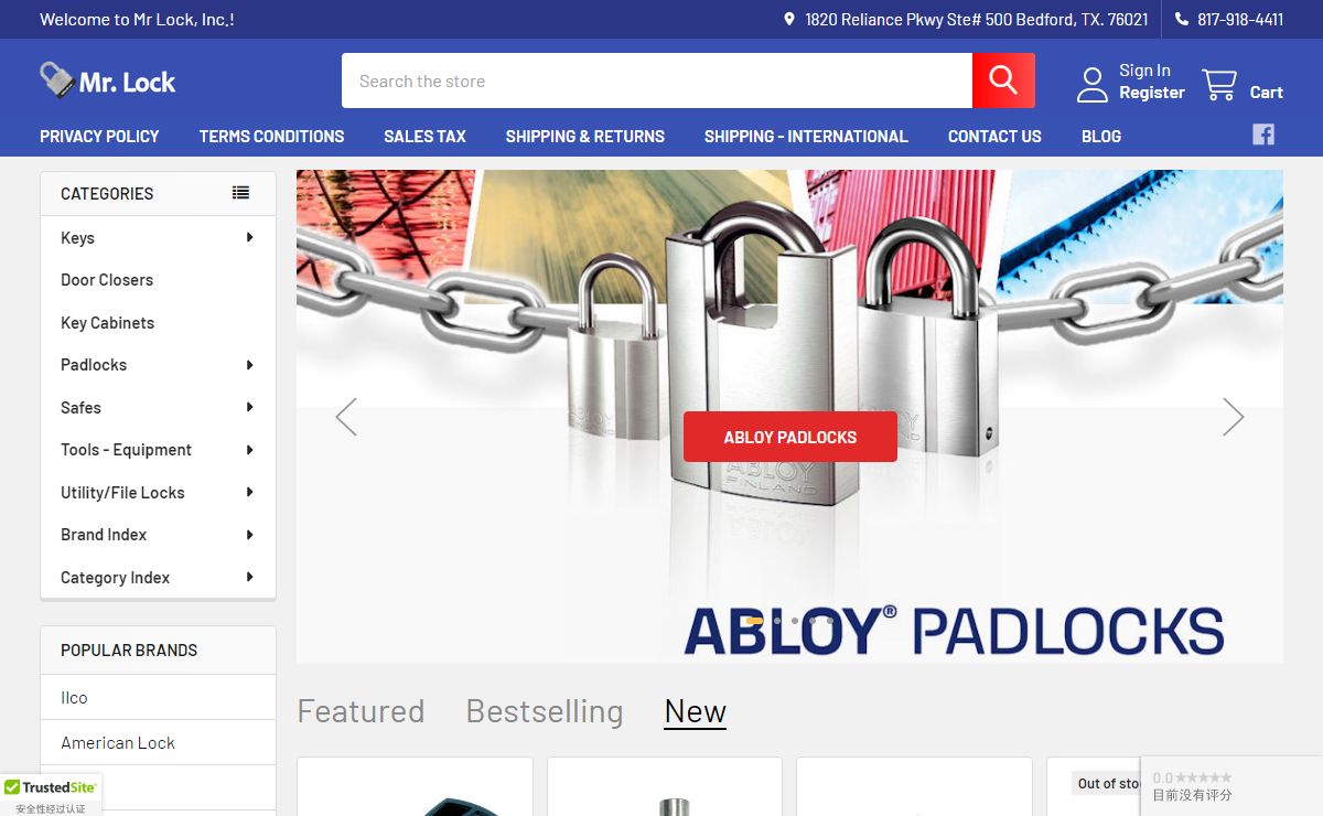 Mr Lock, Inc. - Security Hardware Supply eCommerce Store