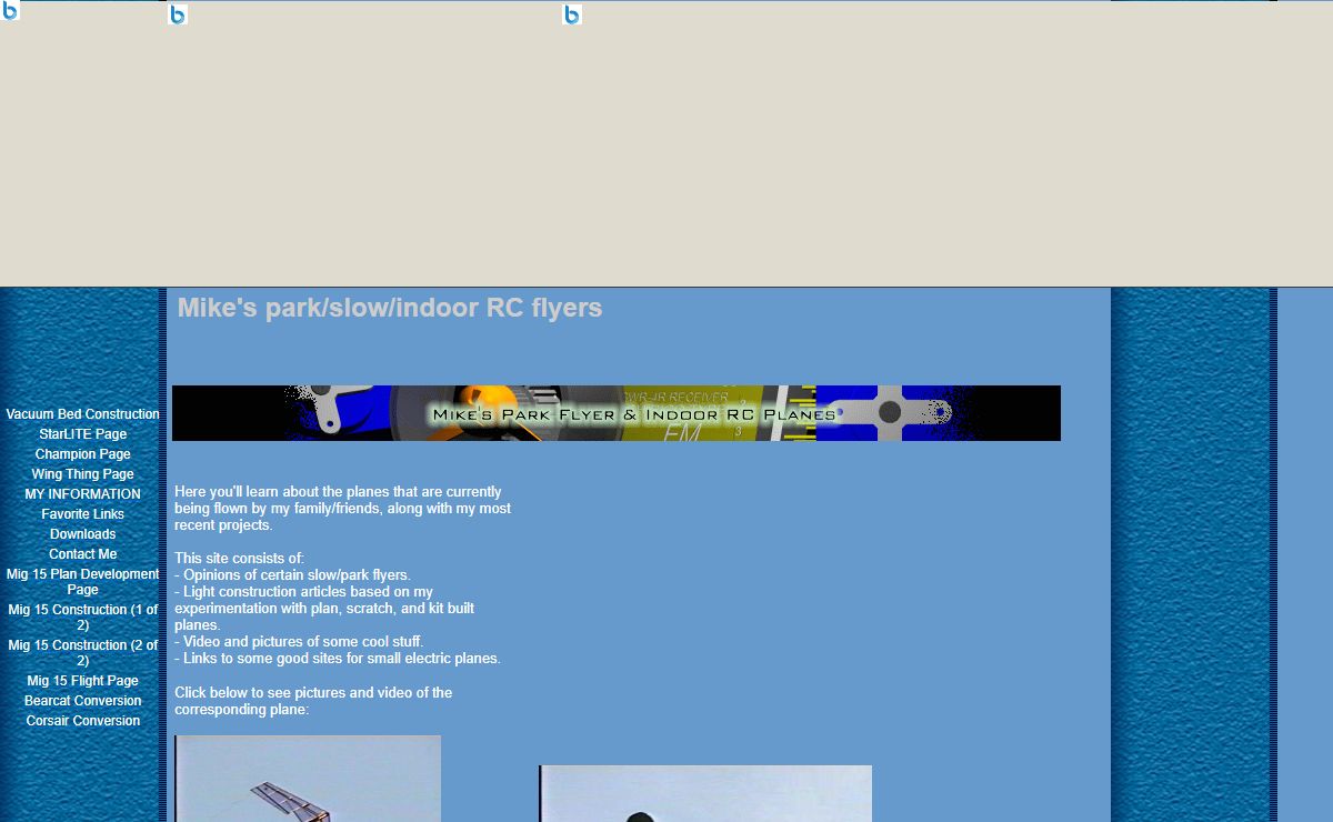 Mike's park/slow/indoor RC flyers