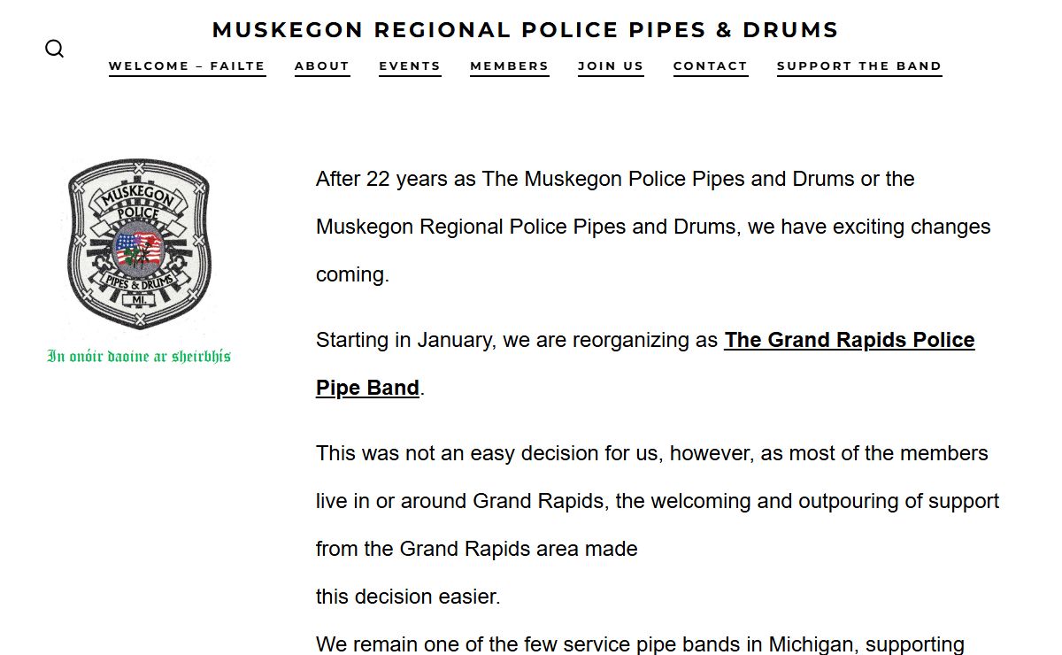 Muskegon Regional Police Pipes & Drums – Serving Muskegon and All of Michigan