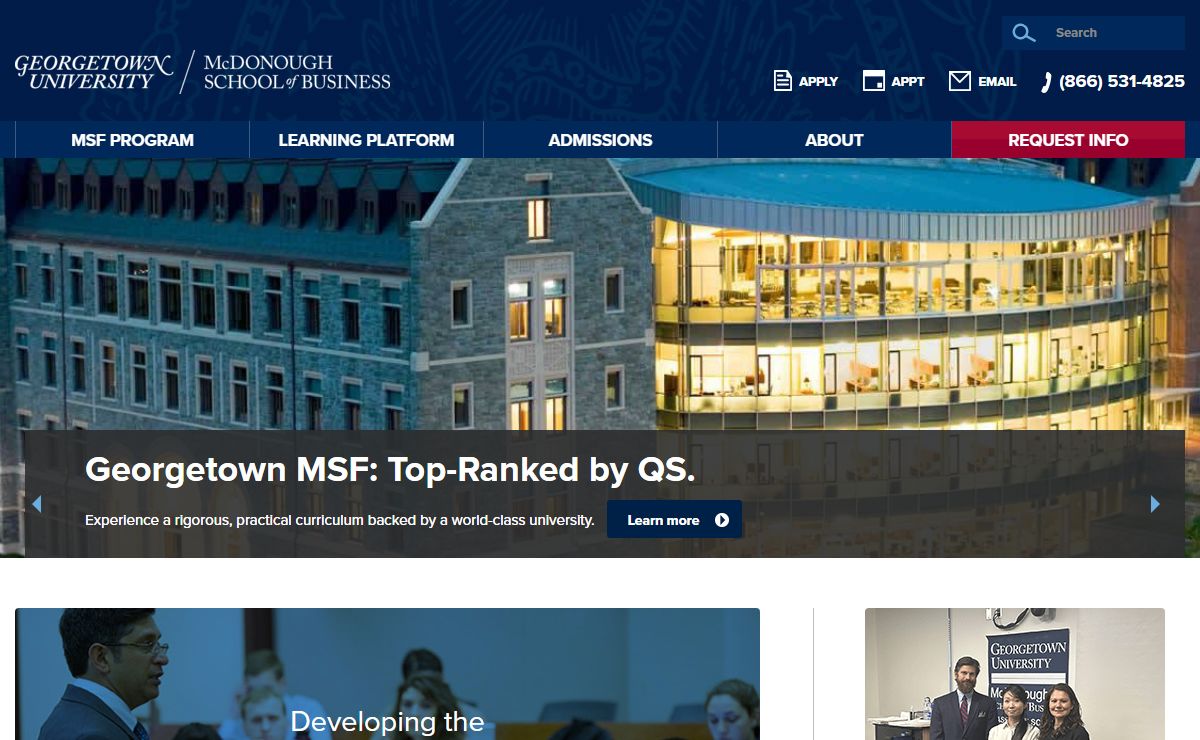 Georgetown University Online Master of Finance Program