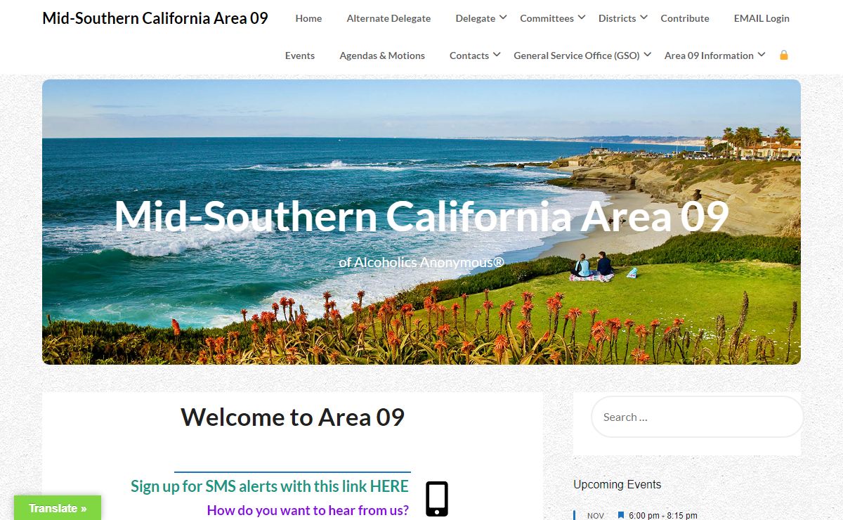 Welcome to Area 09 - Mid-Southern California Area 09