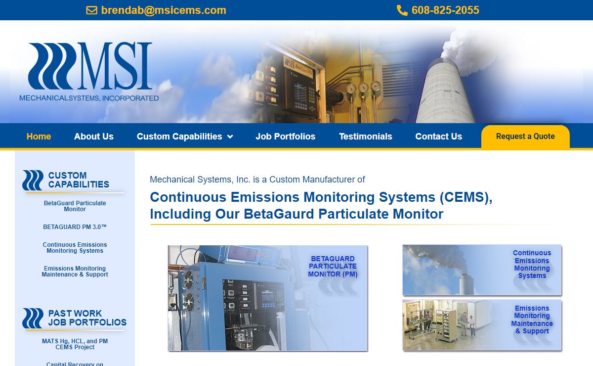 MSI - Mechanical Systems, Inc. | Custom Manufacturer of CEM Systems