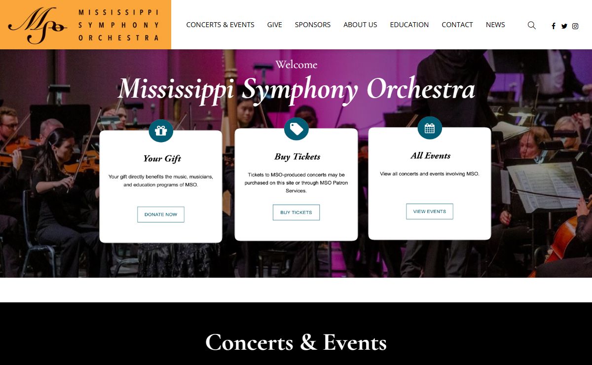 Mississippi Symphony Orchestra – Mississippi's largest performing arts organization.