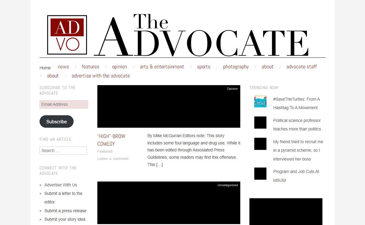 MSUM Advocate An award-winning weekly newspaper written and edited by the students of Minnesota State University Moorhead.