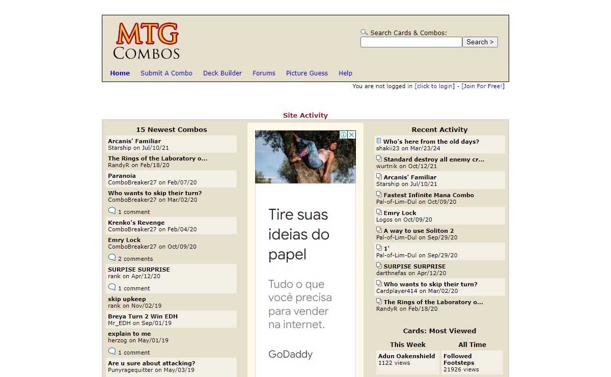 MTGCombos.com: Magic the Gathering Combos