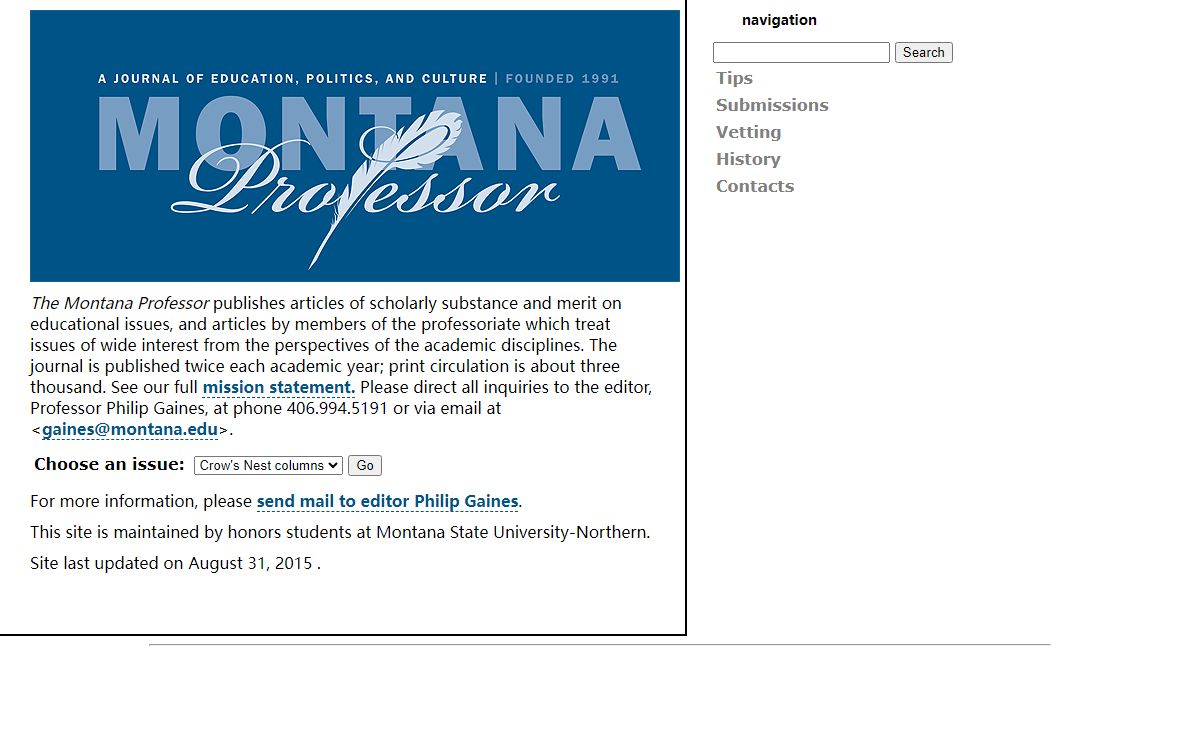 The Montana Professor academic journal