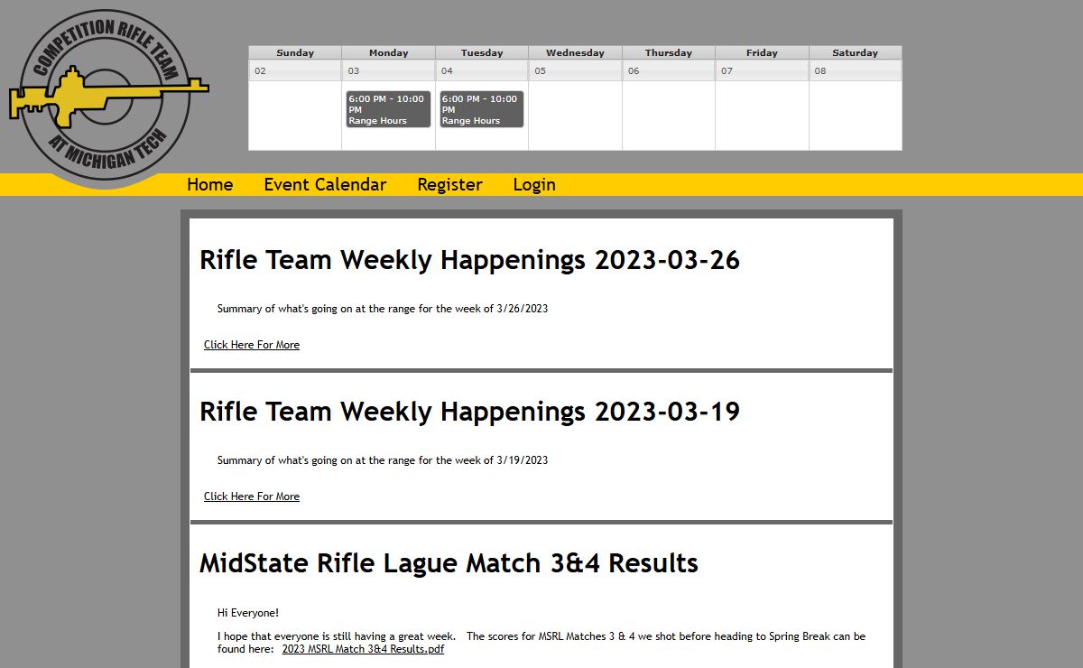 Latest Competition Rifle Team News | Competition Rifle Team at Michigan Technological University