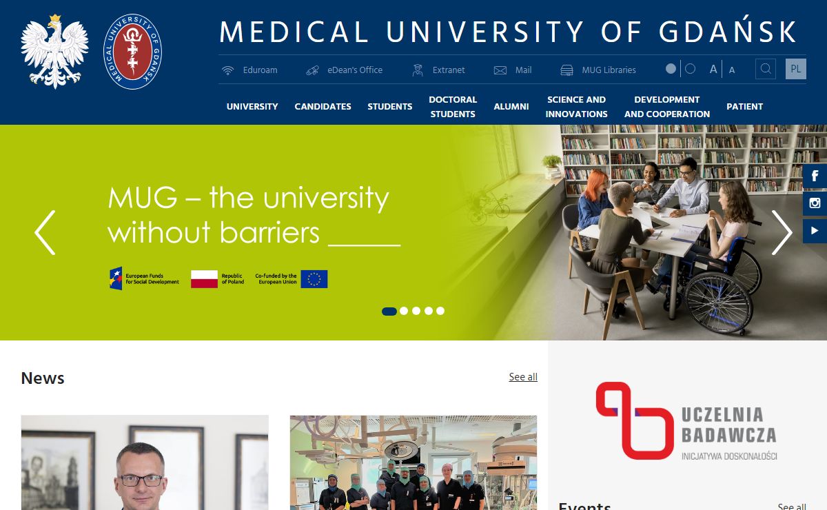 Medical University of Gdańsk: Home