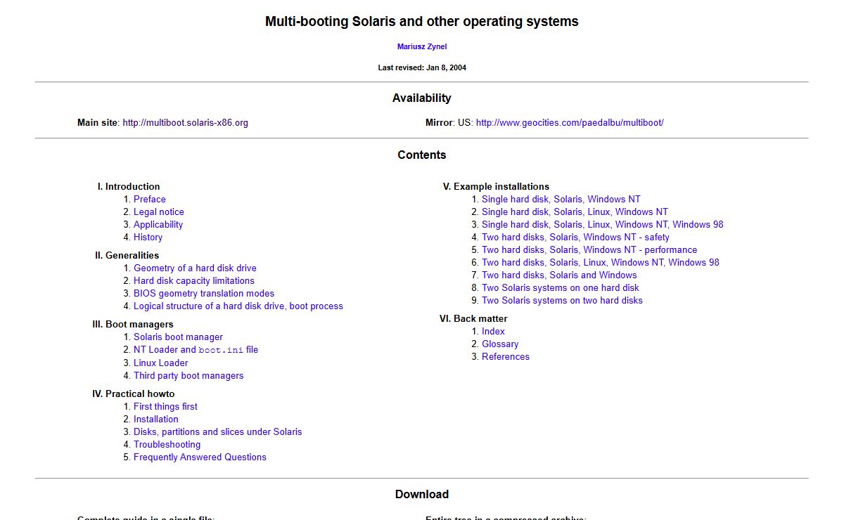 Multi-booting Solaris and other operating systems
