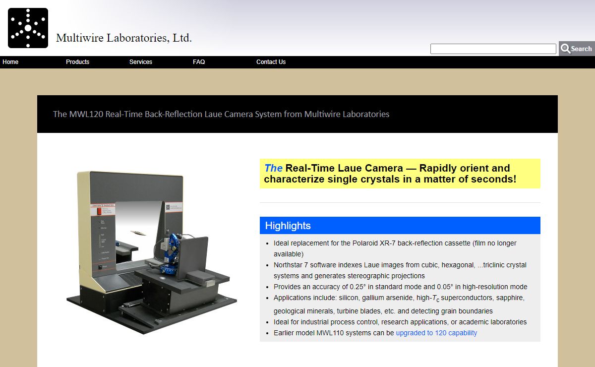 Multiwire Laboratories — The Real-Time Laue Camera Company
