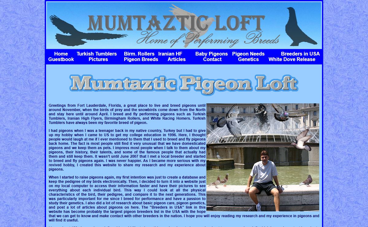 Mumtaztic Pigeon Loft - Performing Pigeons
