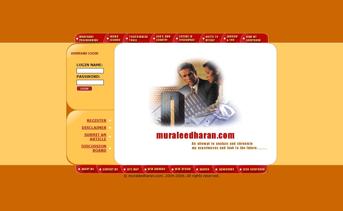 muraleedharan.com :: An attempt to analyse and chronicle my experiences and look to the future.