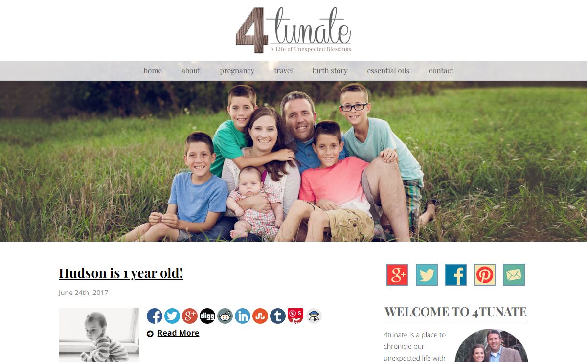 4tunate - family. frugal. faith. food. fun. - With Quadruplets