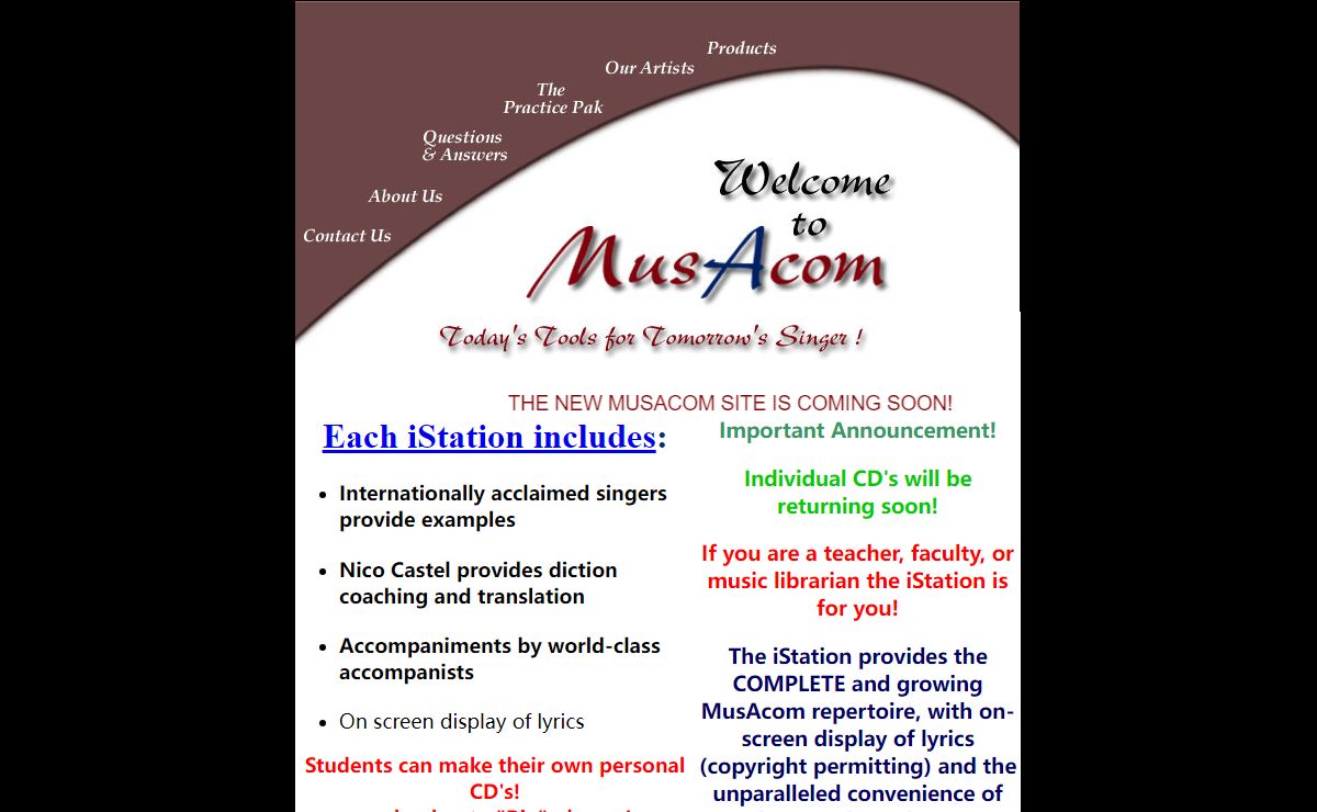 Song and aria accompaniments for classical singers, students, and coaches from MusAcom