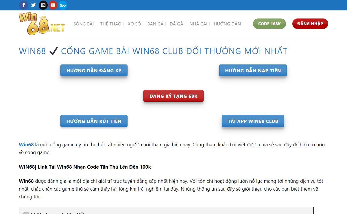 Win68 ✔️ Cổng Game Bài Win68 Club Đổi Thưởng Mới Nhất