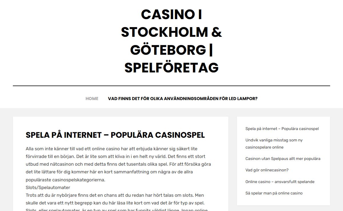 Casino i Stockholm & Göteborg | Spelföretag