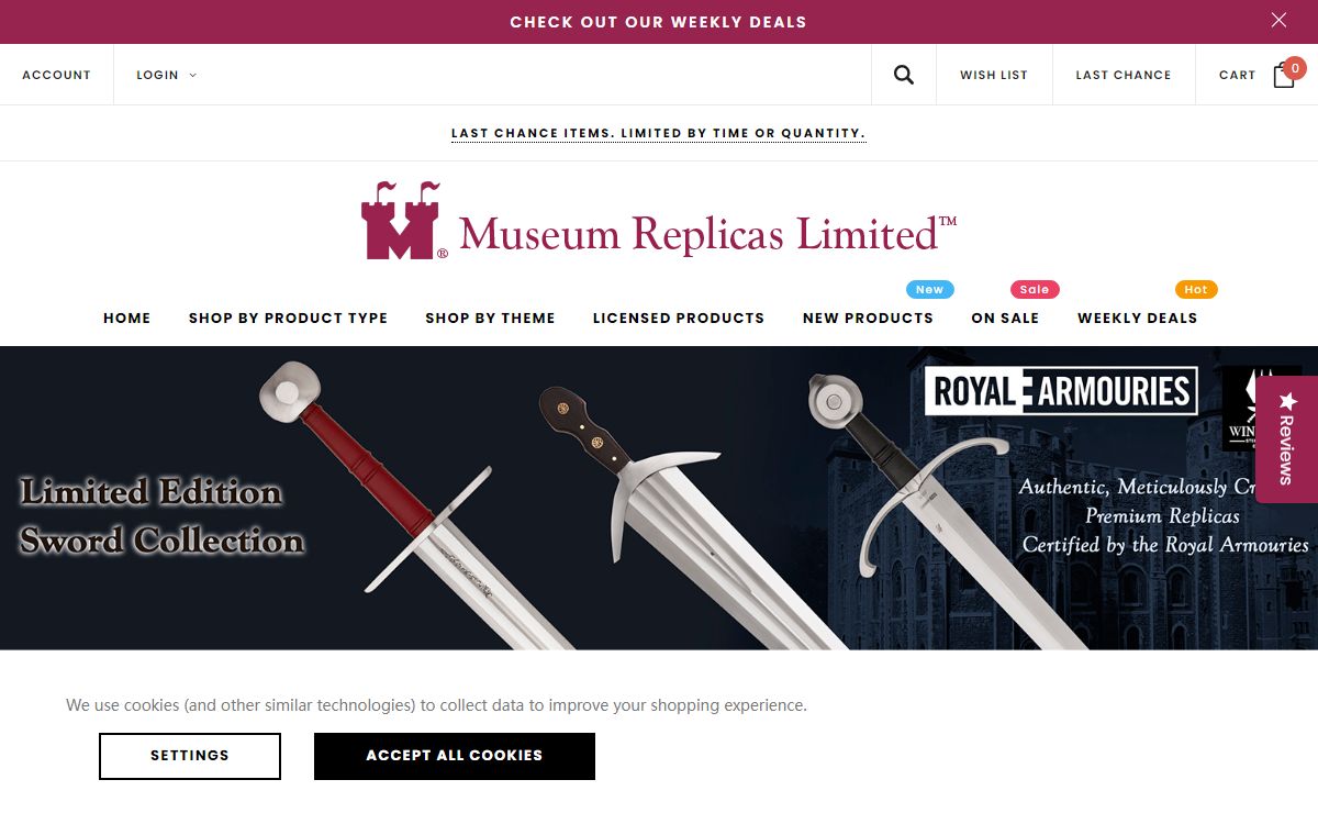 Authentic Swords, Armor, & Historical Clothing - Museum Replicas