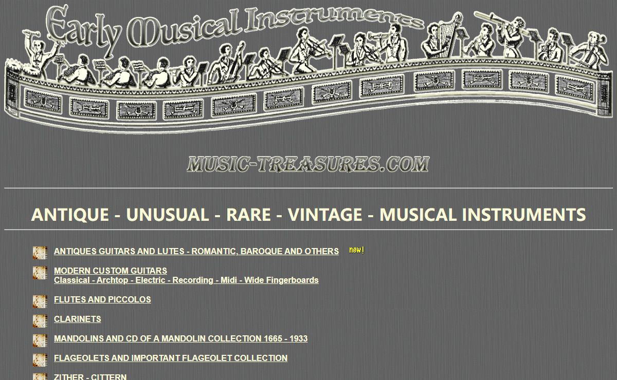 EARLY MUSICAL INSTRUMENTS - MUSIC TREASURES - REFERENCES TO MUSICAL INSTRUMENTS FROM EVERY CORNER OF THE WORLD - EARLYMUSICALINSTRUMENTS.COM - MUSIC-TREASURES.COM